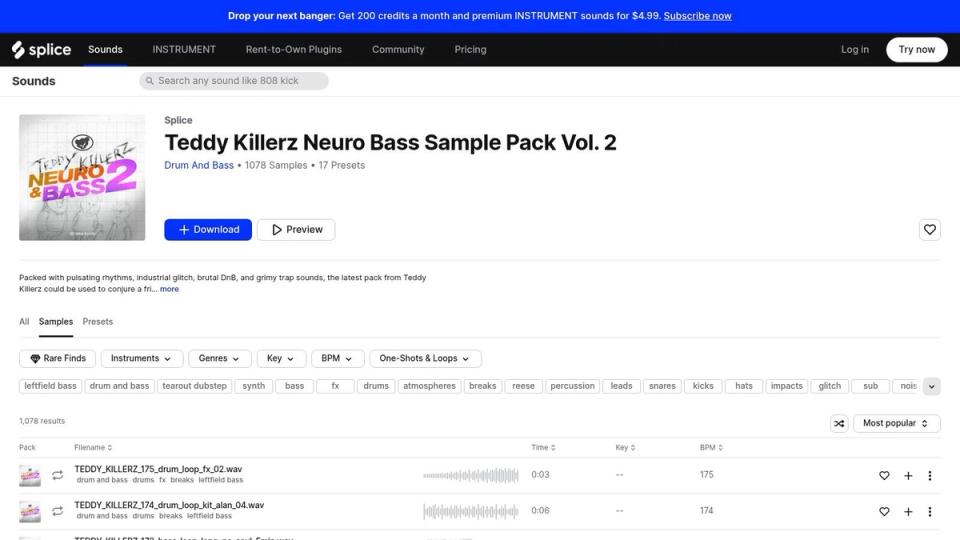 Teddy Killerz – Neuro Bass Sample Pack (Splice)