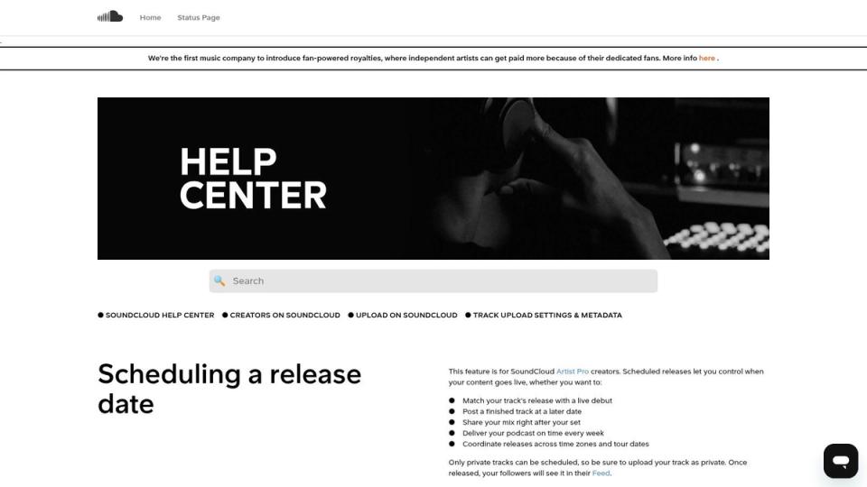 SoundCloud Scheduled Releases (native feature)