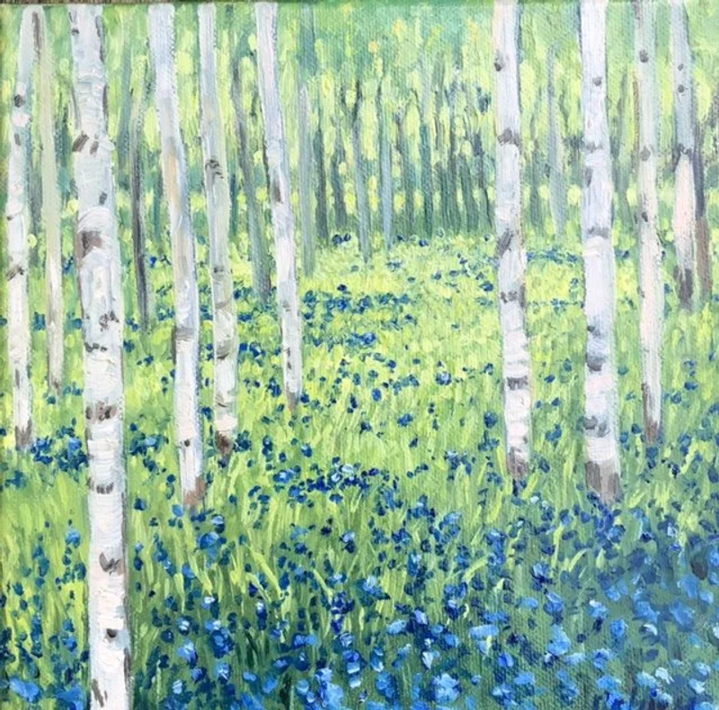 Berken in blauw 02, Ineke Mahieu