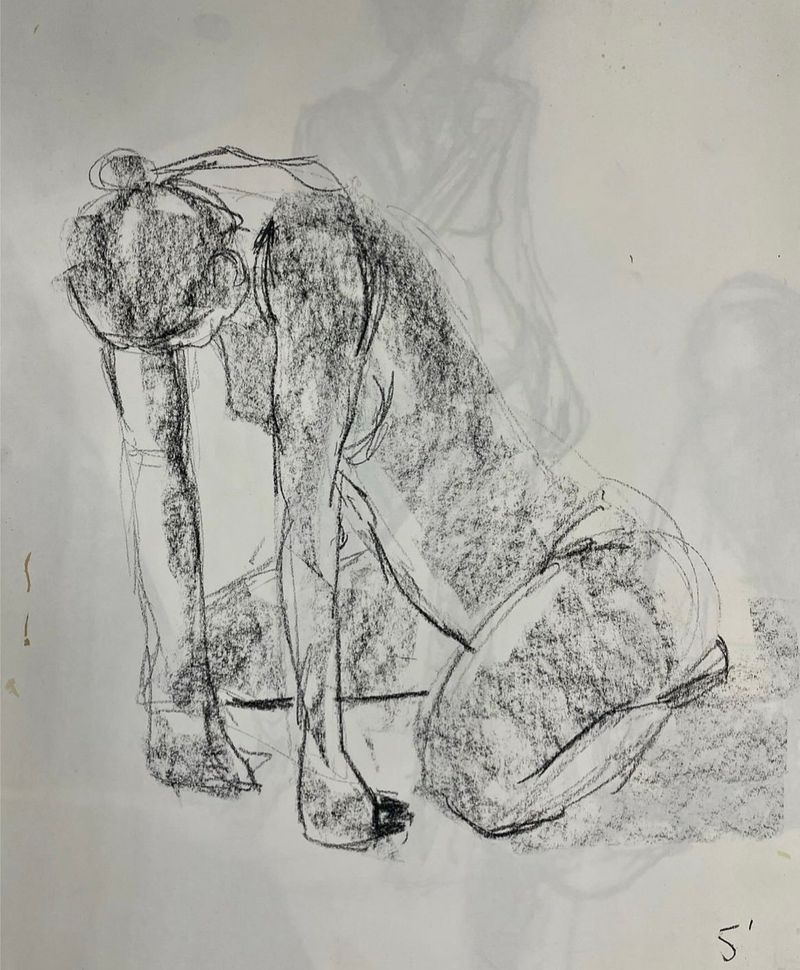 Houtskool studie 1, Charlot van der Hoeven