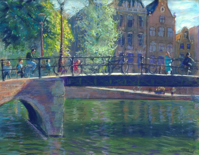 West-Indische huisbrug Brouwersgracht, tegenlicht, Michiel Kranendonk