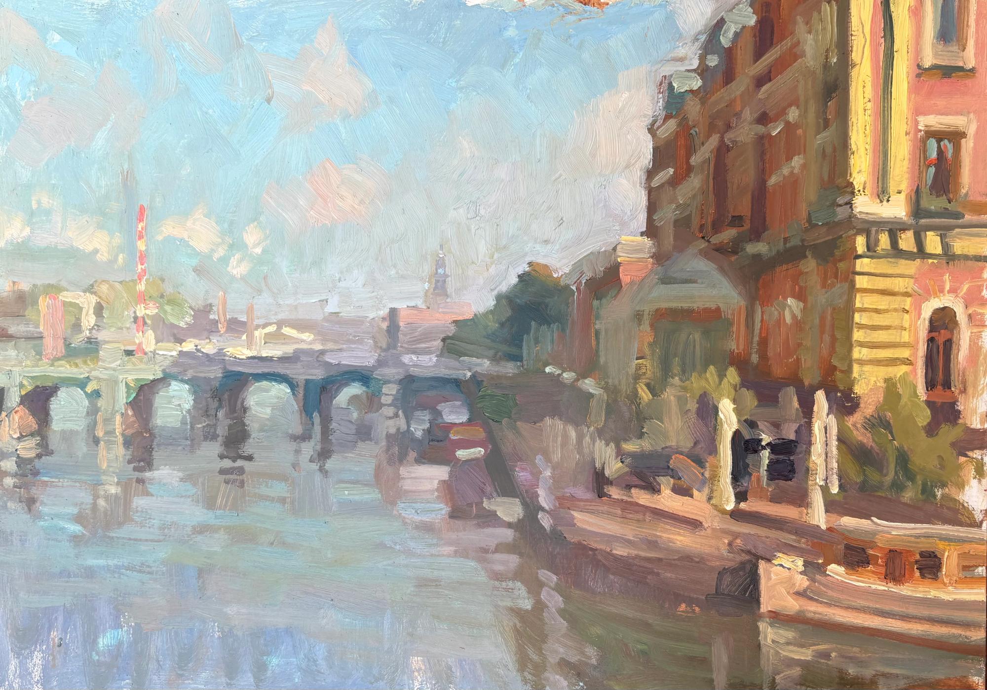 Amstelhotel met Amstelbrug achtergrond