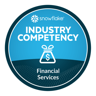 Snowflake Industry Competency badge for Financial Services