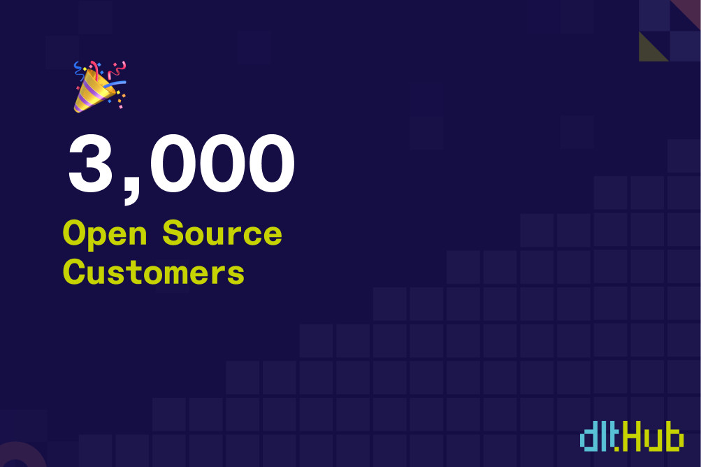 Celebrating our 3,000th OSS dlt customer as dlt’s momentum accelerates
