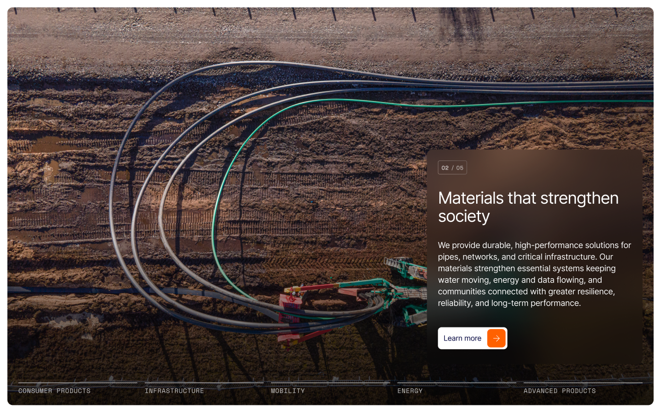 Product screen, introducing Infrastructure Products