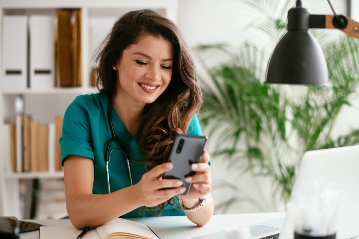 Nurse at the phone