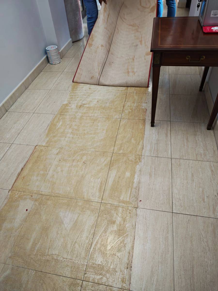 Cambio de alfombras de alto tráfico - Antes 1