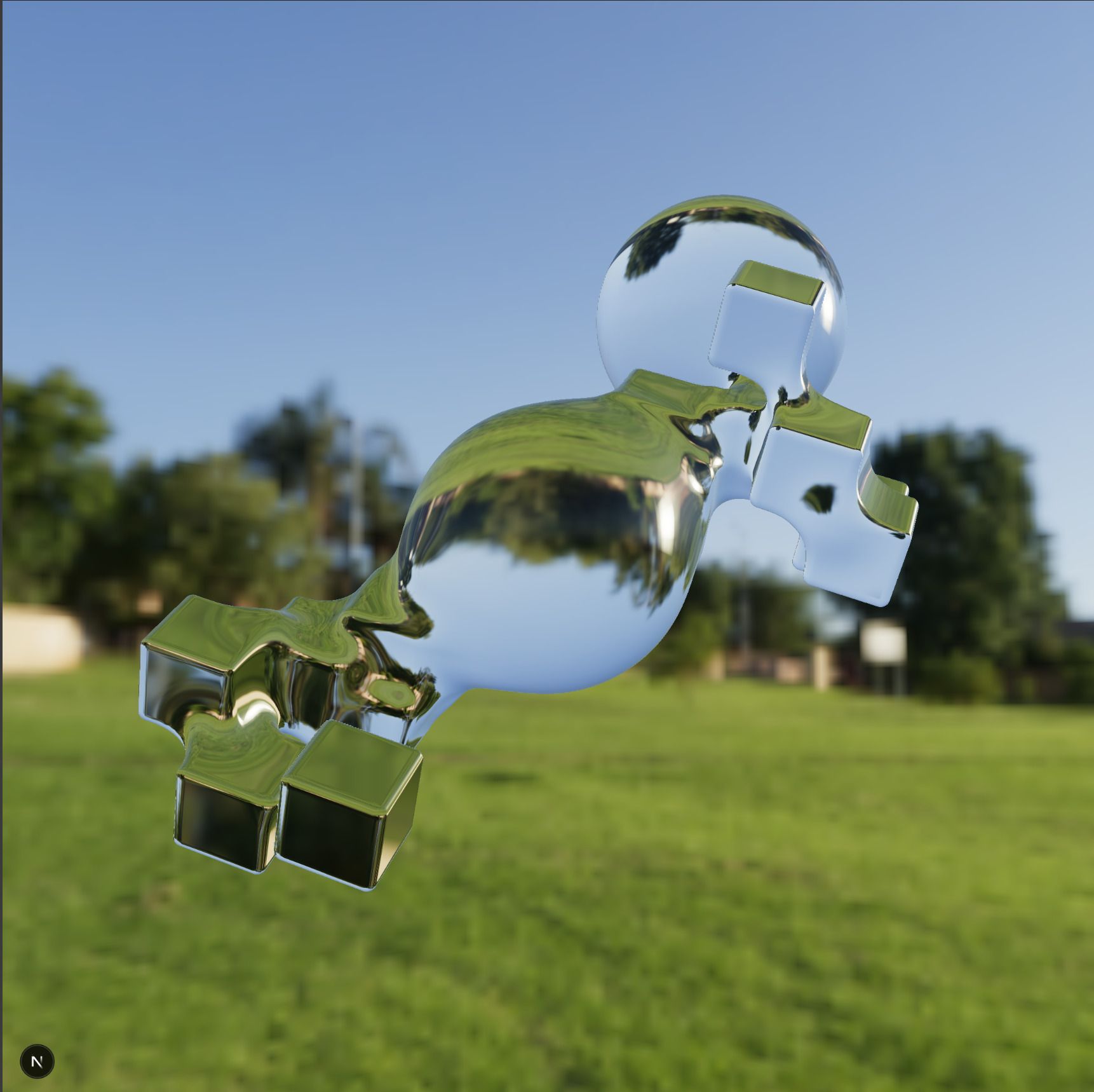 Raymarched "Liquid Glass"