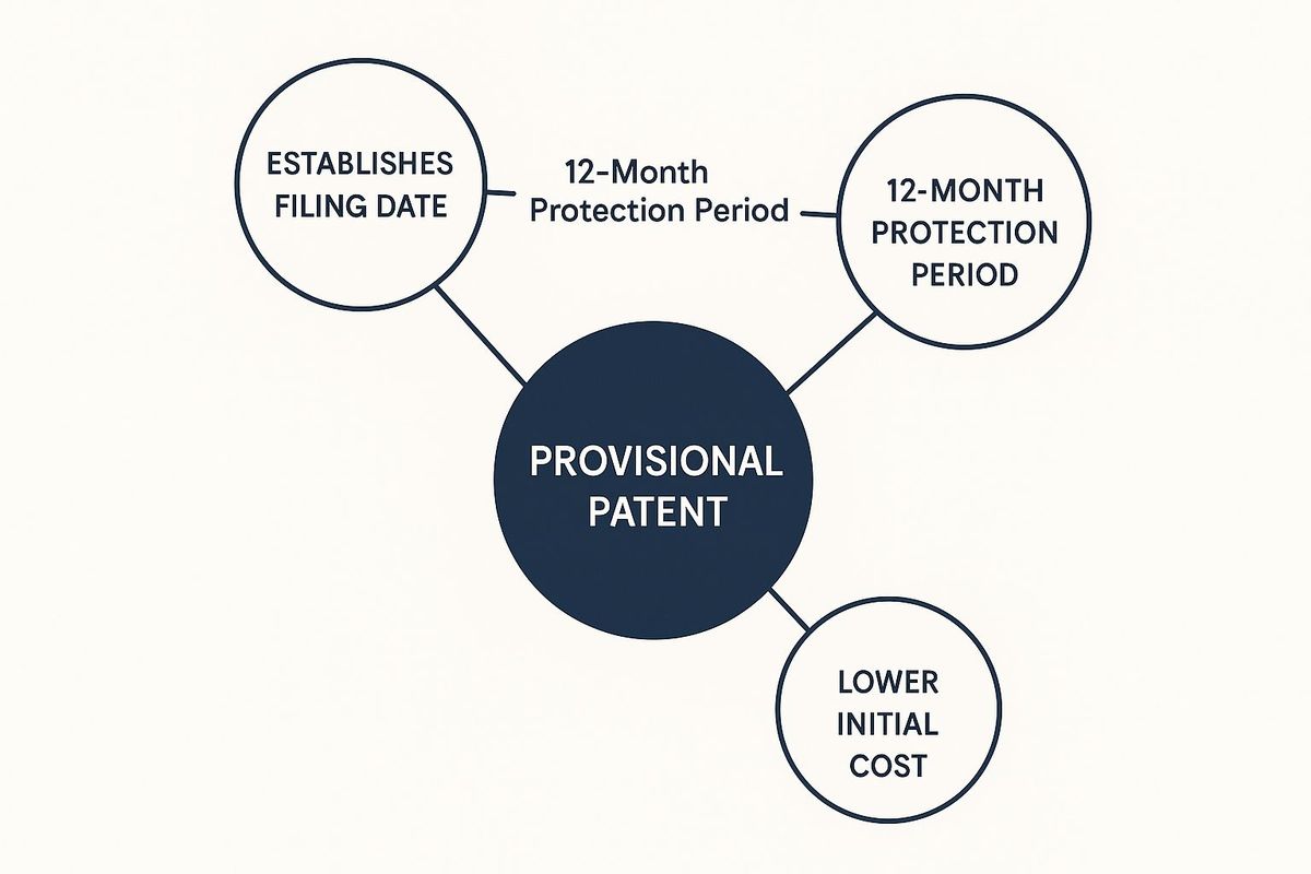Infographic about how to file a provisional patent