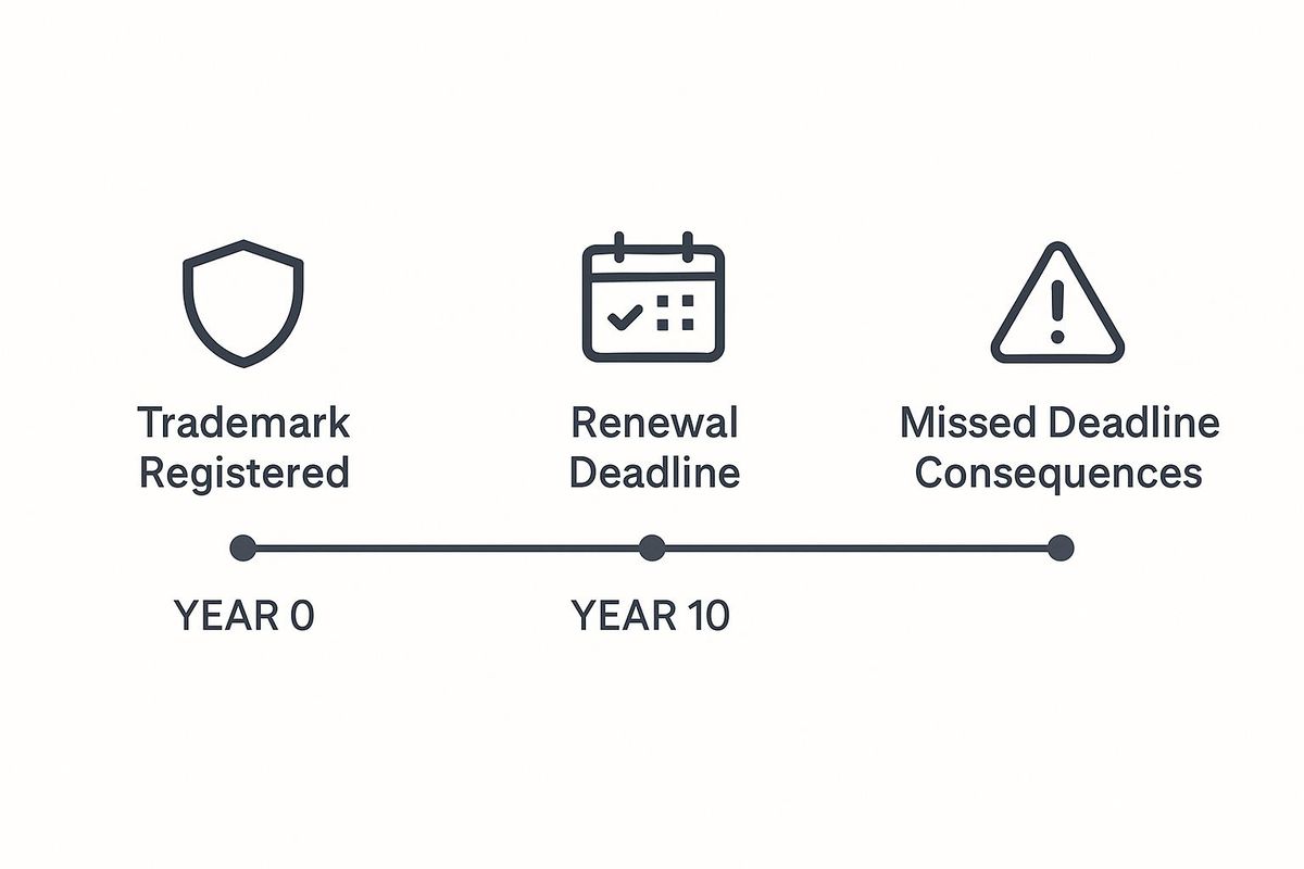 Infographic about renewal of trademark