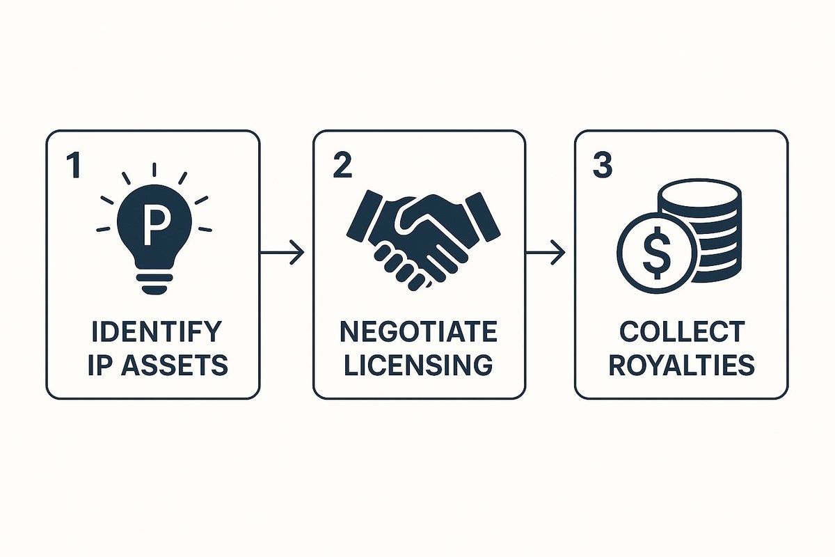 Infographic about monetizing intellectual property