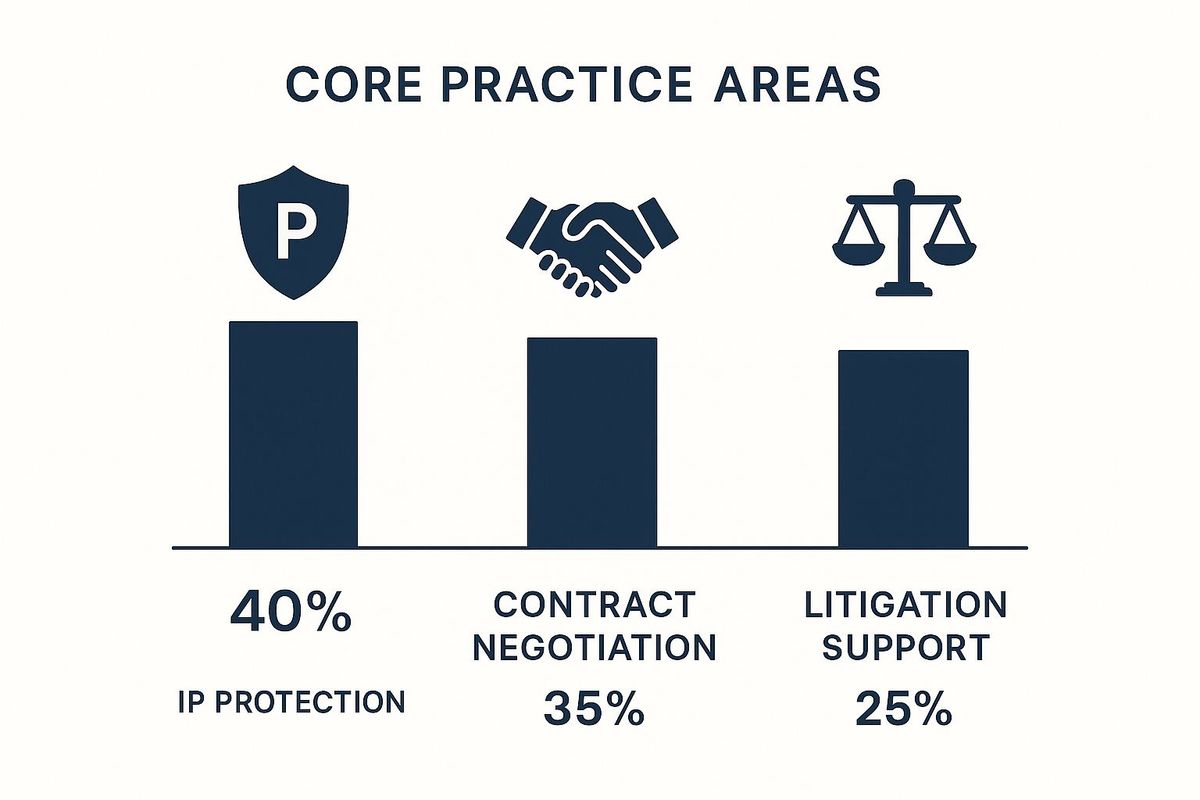 Infographic about media and entertainment law firm