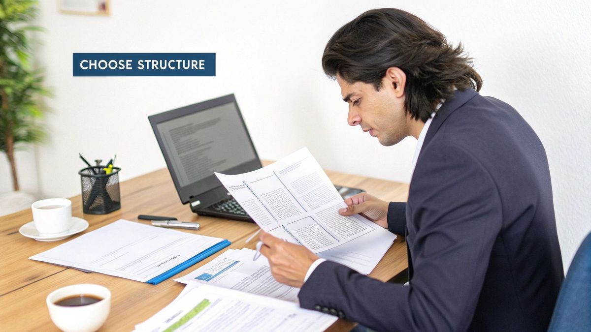A person signing a business document in a professional setting, symbolizing proactive legal decisions