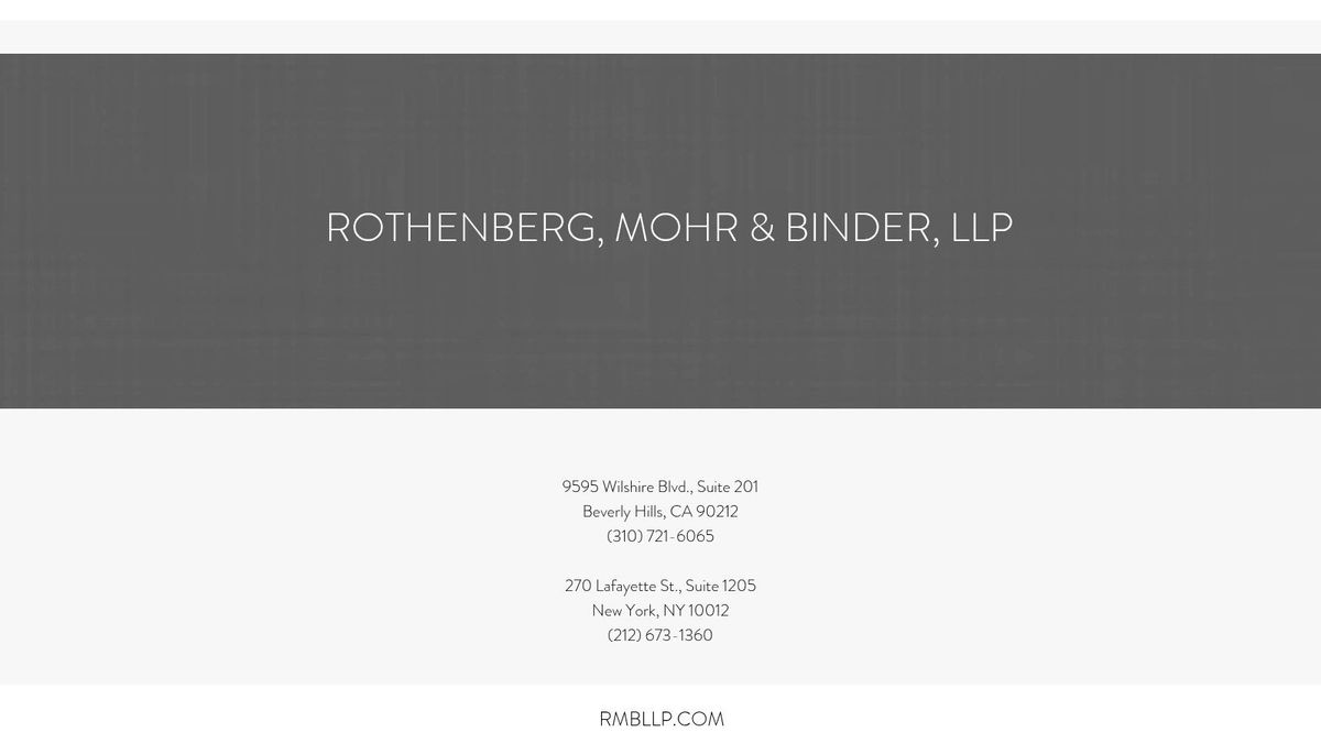 Rothenberg, Mohr & Binder, LLP