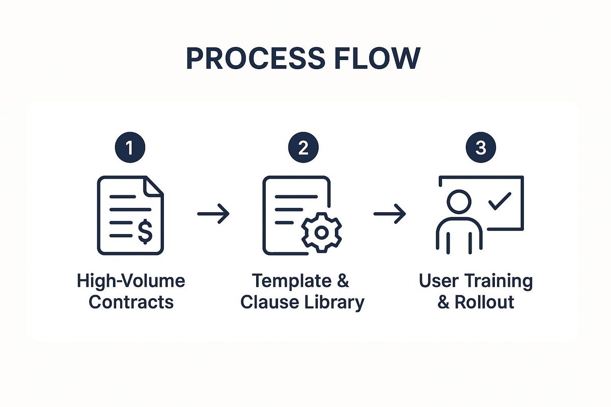 Infographic showing key data about Standardized Contract Templates and Clauses