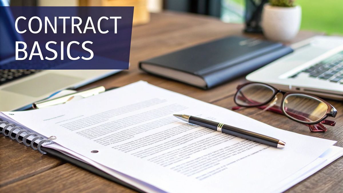 Two professionals shaking hands over a signed contract