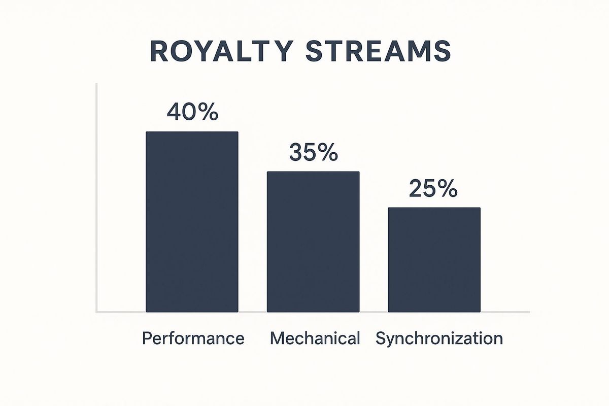 Infographic about music royalties explained