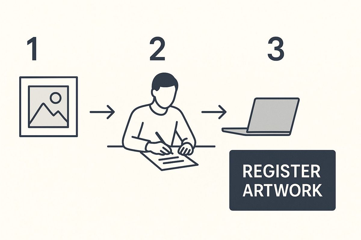 Infographic about how to copyright artwork
