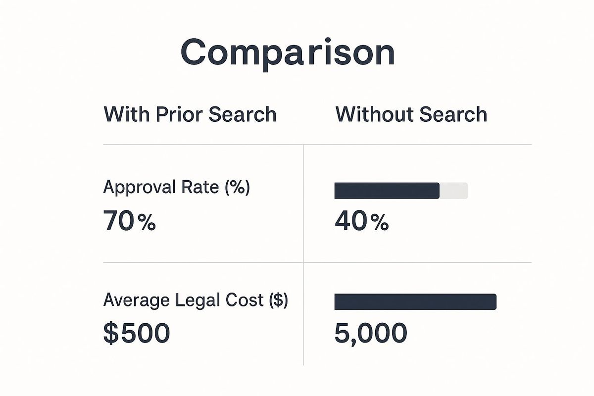 Infographic about how to do a trademark search