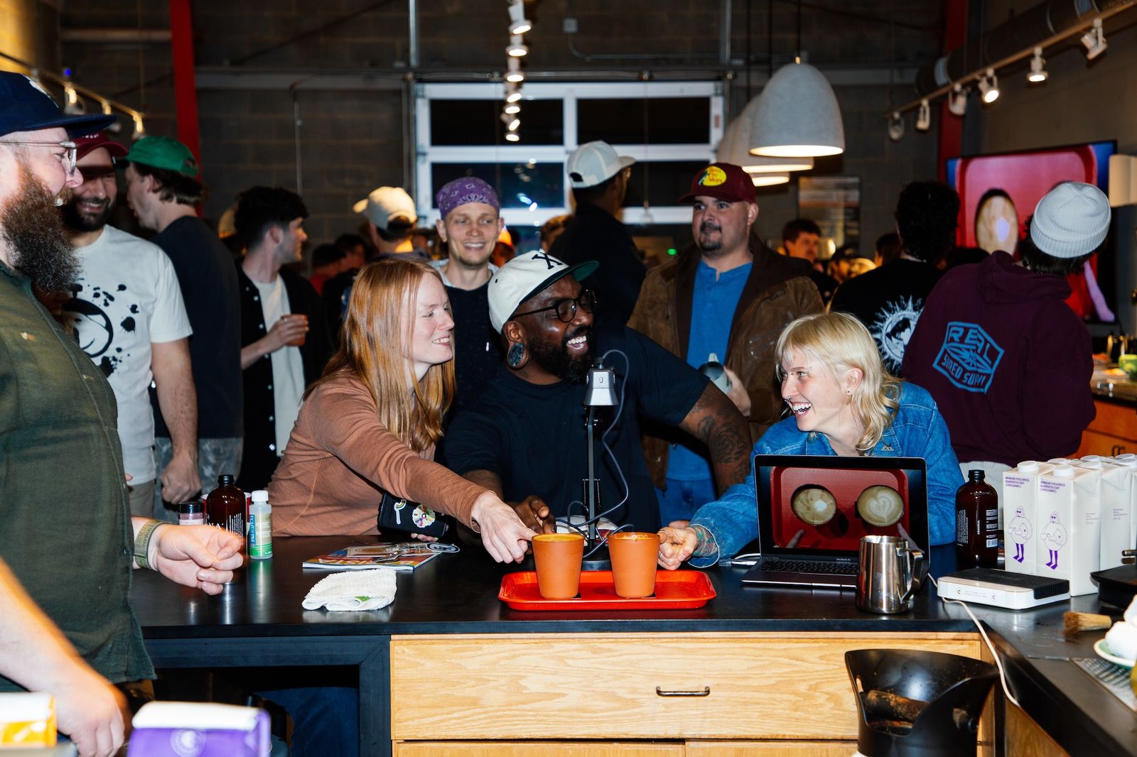 Group of people at coffee shop event