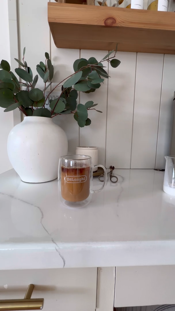Video thumbnail of a glass mug of coffee