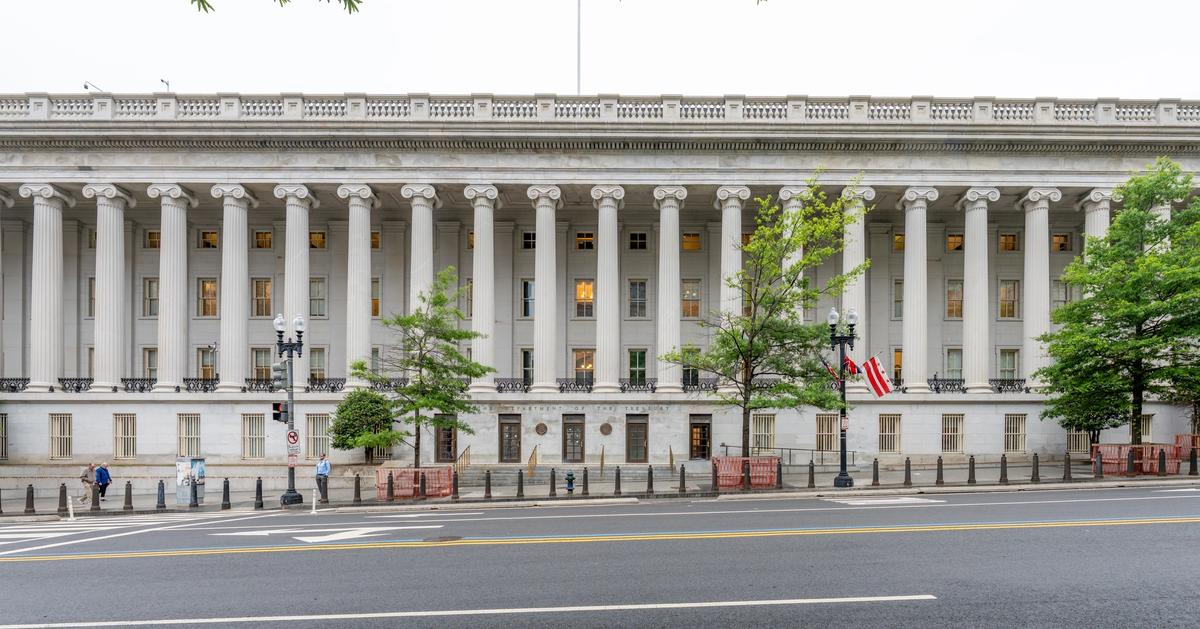 USA:s finansdepartements huvudbyggnad i Washington, D.C.