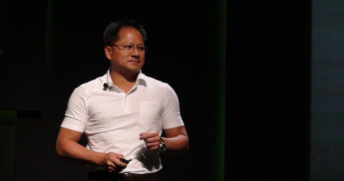 Jensen Huang presenterar på Computex i Taipei