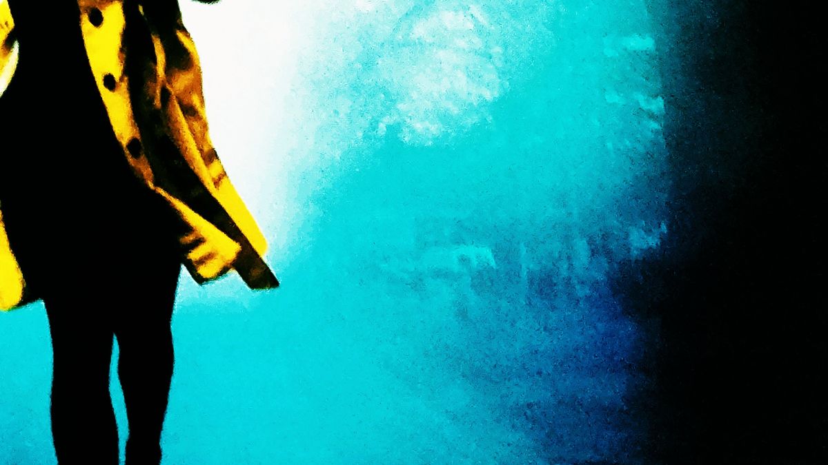 Cover detail of Find You First by Linwood Barclay showing a woman running wearing a yellow coat