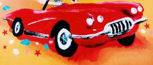 Cover detail of The Summer Seekers by Sarah Morgan showing a red car, driven by an older lady