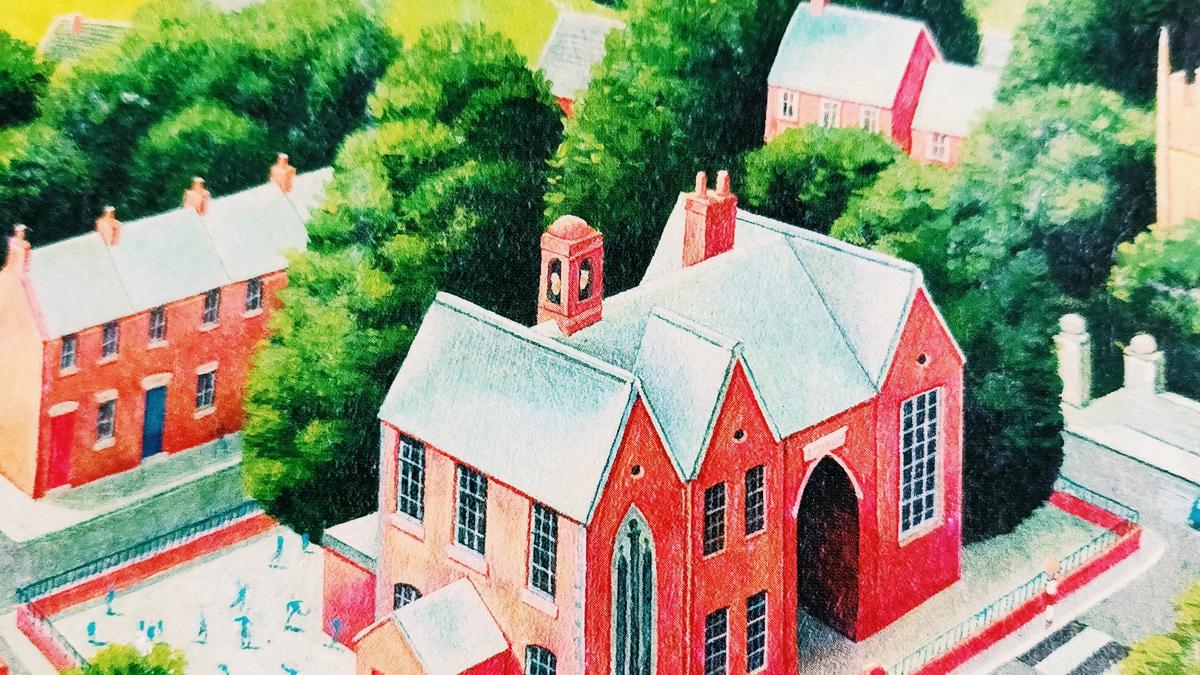 Cover Detail of Teacher Teacher showing a painting of a school set in the countryside