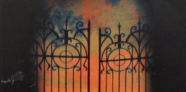 Cover Detail of Rebecca by Daphne du Maurier showing a painting of a stately home's gates