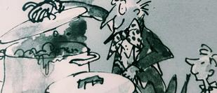 Cover detail from Charlie and the Chocolate Factory by Quentin Blake