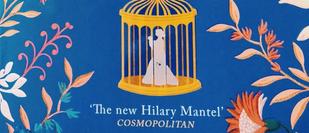Cover detail of The Foundling by Stacey Halls showing a painted birdcage on a blue background