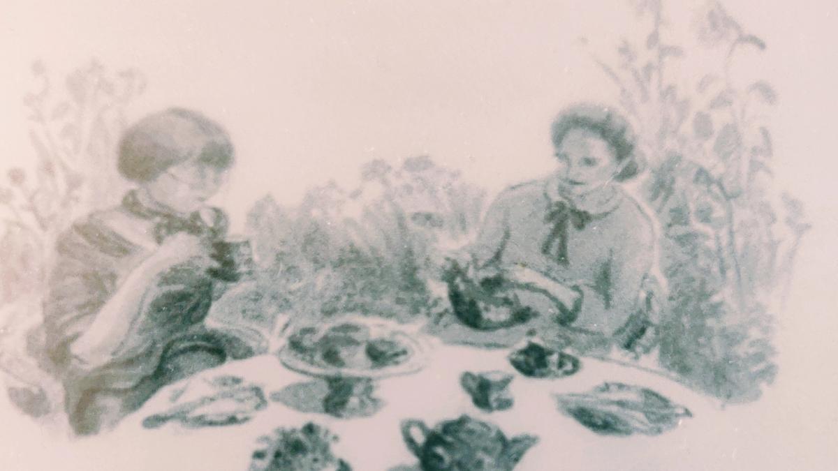 Cover detail from Gossip from Thrush Green by Miss Read showing two women having a cup of tea