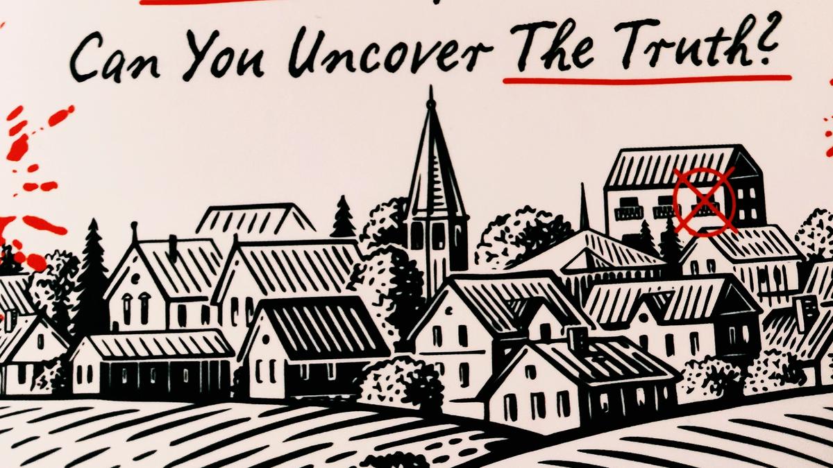 Cover Detail of The Appeal by Janice Hallett showing a handwritten illustration of a village