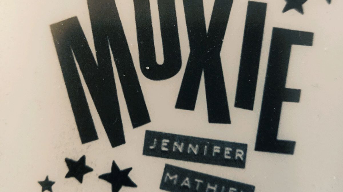 Inner Cover of Moxie by Jennifer Mathieu showing title and stars decoration