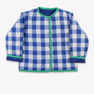 Veste matelassée enfant réversible Toby Tiger - Vichy Bleu