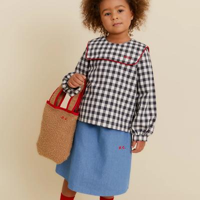 Blouse enfant col marin vichy - Oxox Club