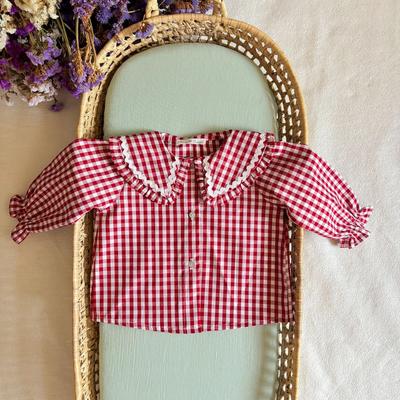 Blouse col claudine enfant - Maria Jasmin vichy rouge