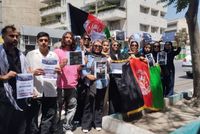 Afghan Migrants Protest in Tehran Against Arrests of Women in Afghanistan