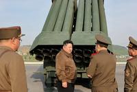North Korean Leader Kim Jong Un Supervises Test Launch of Multiple Rocket Launchers