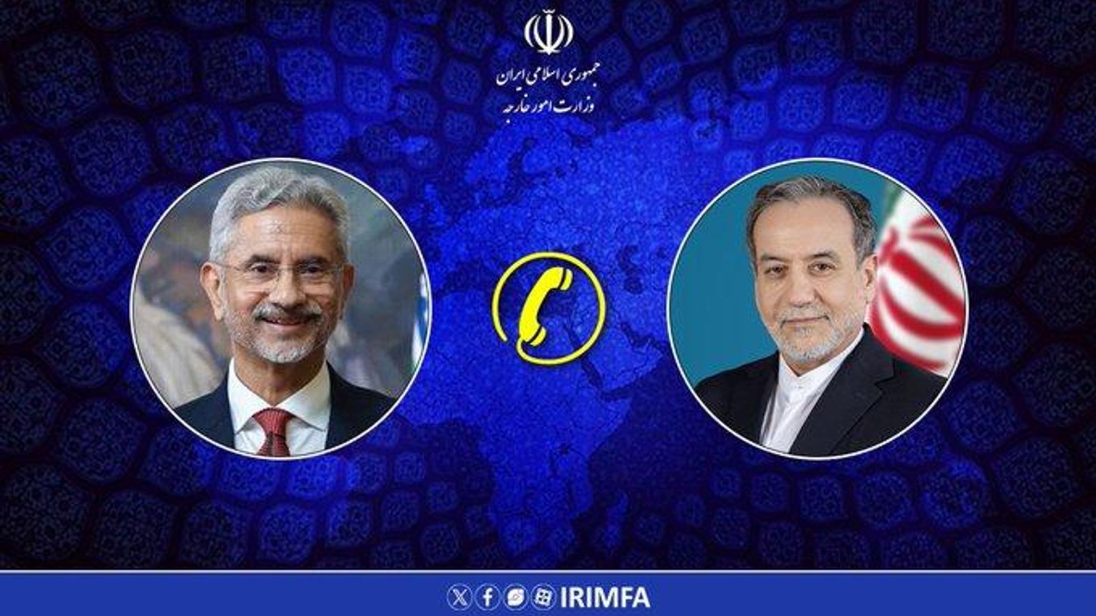 Iranian and Indian Foreign Ministers Hold Phone Call on Regional Developments and Global Security
