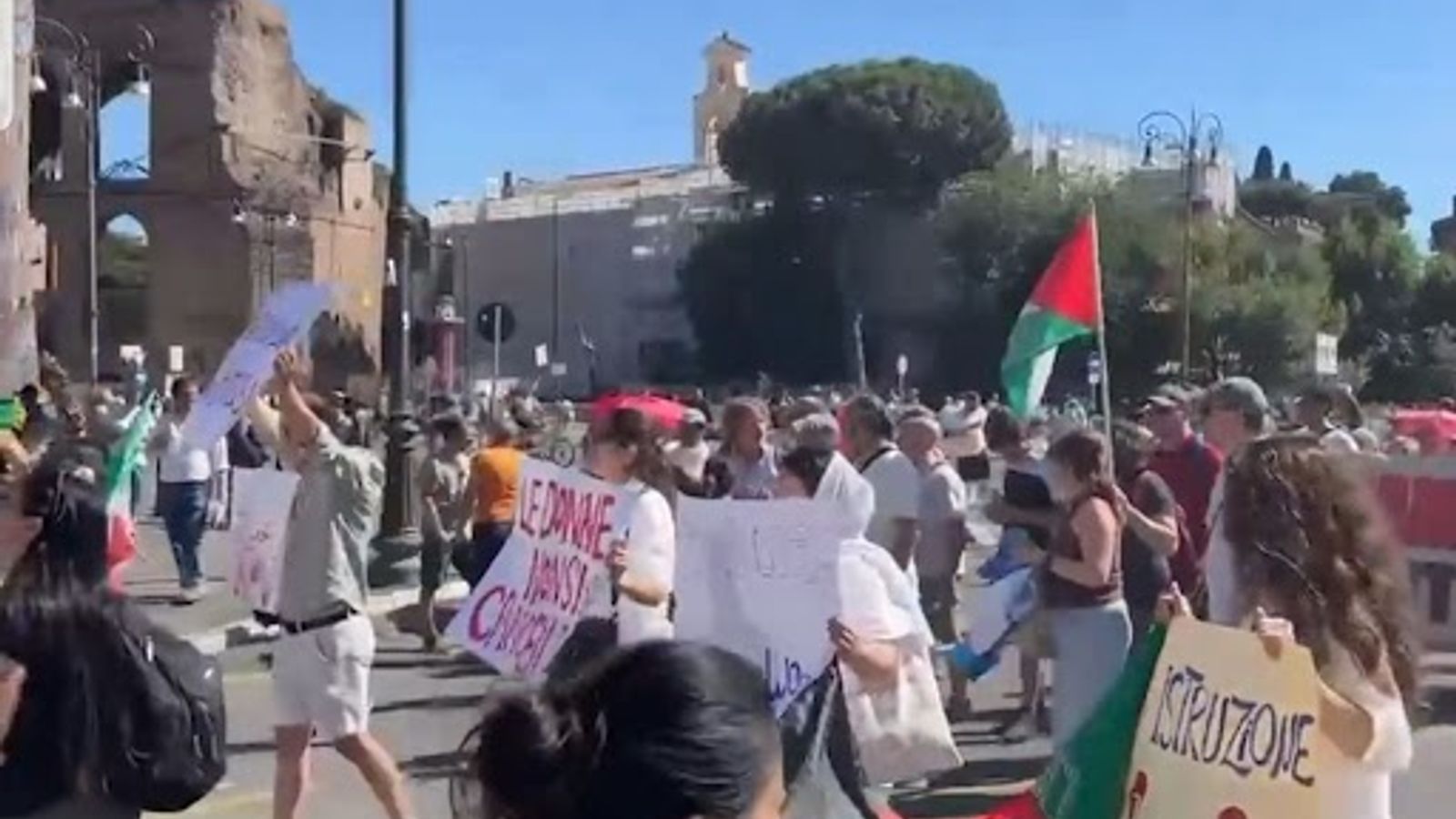 Afghans in Rome Protest Taliban Policies on Women