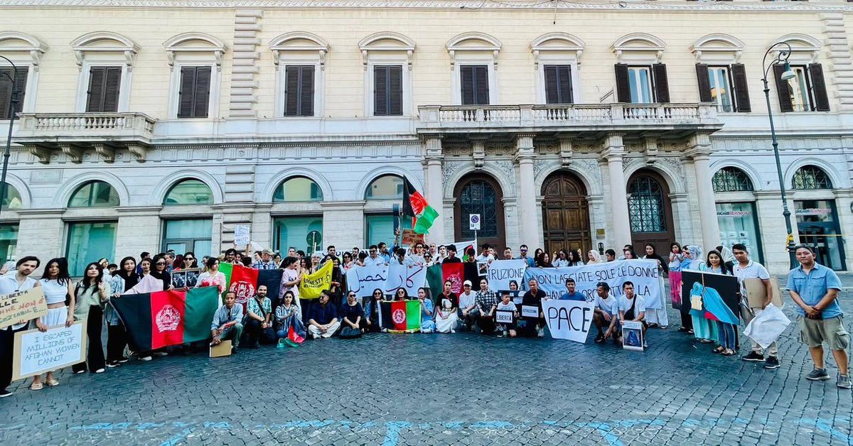 Afghans in Italy Hold Protest in Support of Women in Afghanistan