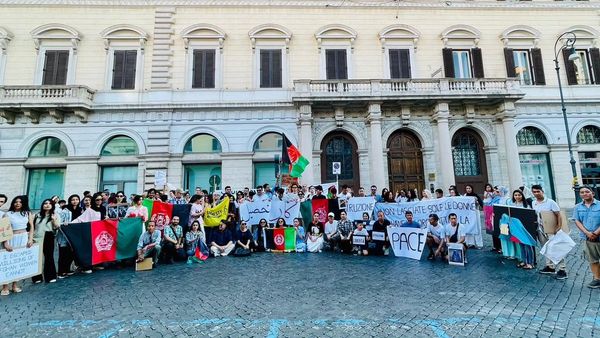 Afghans in Italy Hold Protest in Support of Women in Afghanistan