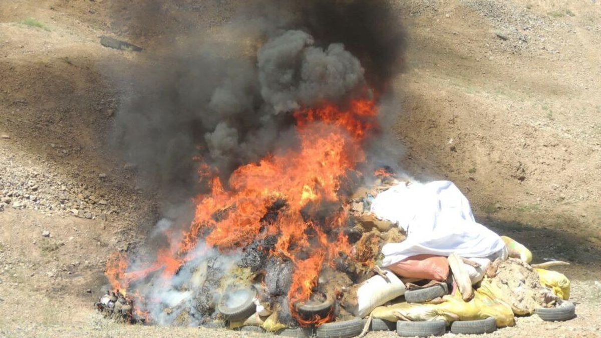 Security Forces Destroy 2,250 Kilograms of Opium in Uruzgan Province