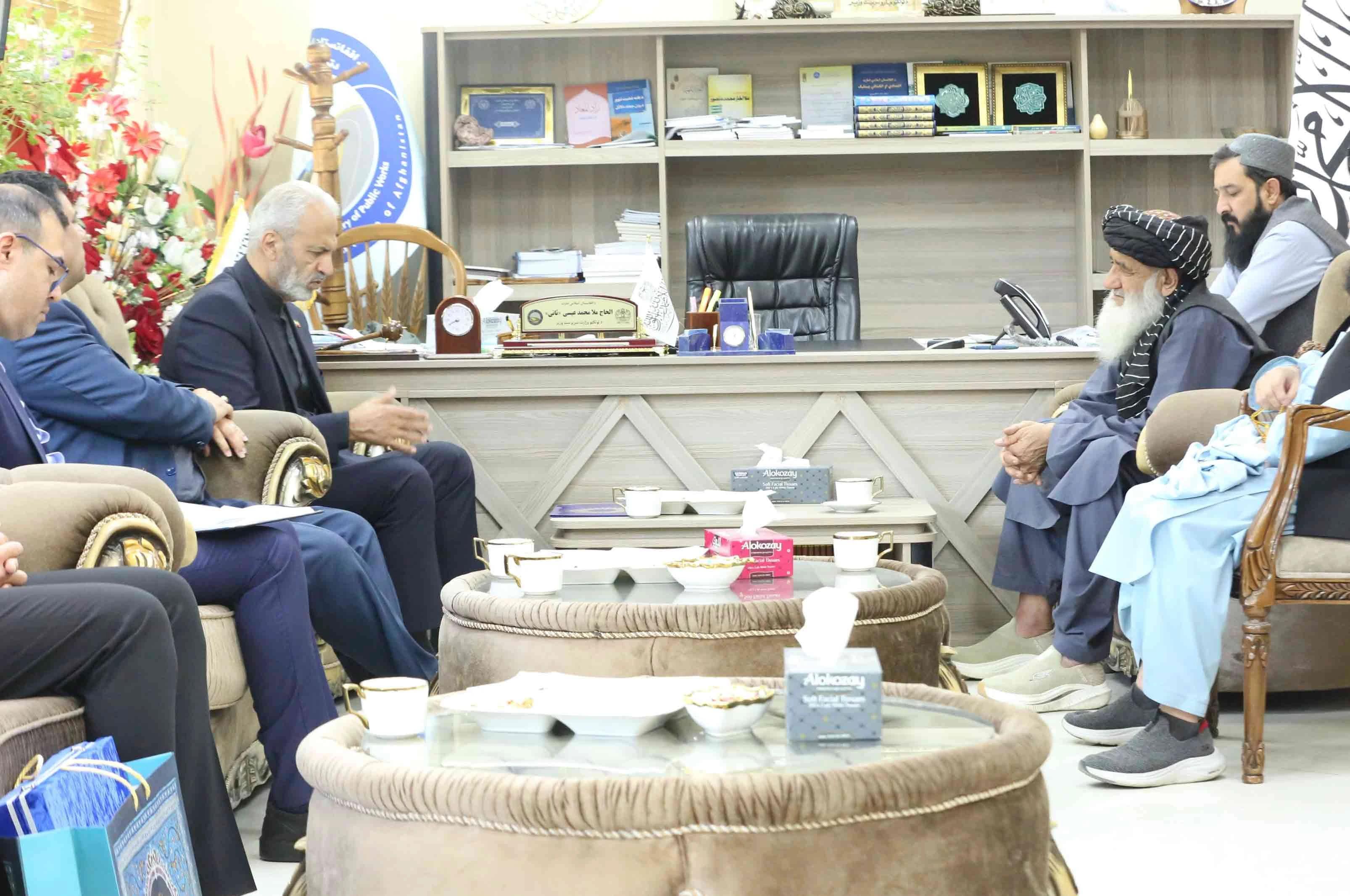 Afghan Public Works Minister, Iranian Ambassador Discuss Infrastructure and Trade at Mile 78