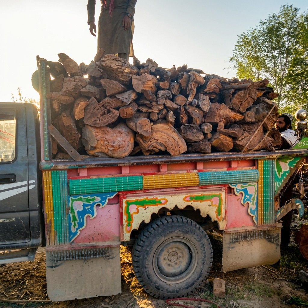 Paktika Authorities Seize Vehicles in Illegal Wood Smuggling Crackdown