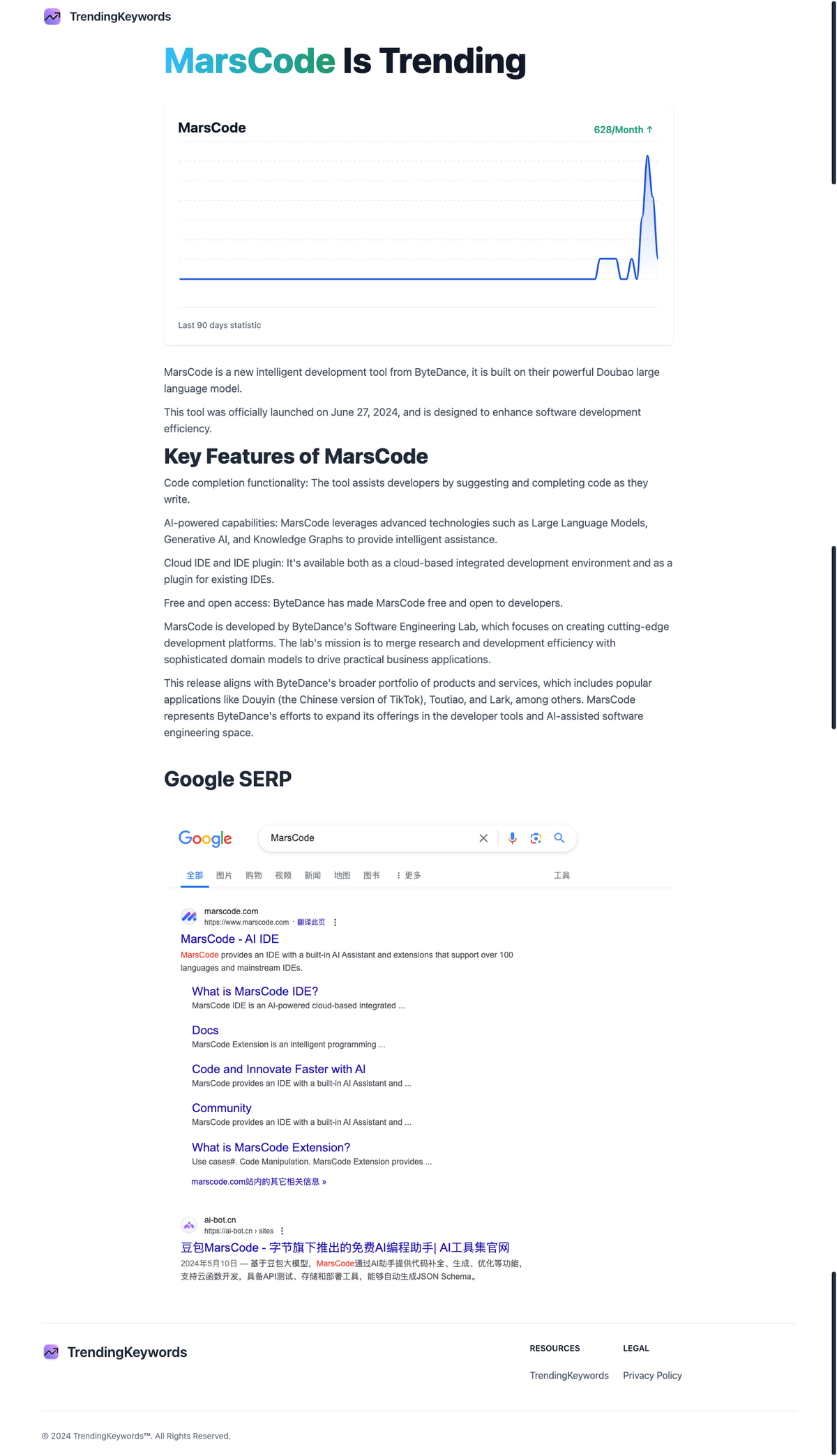 TrendingKeywords 详情页