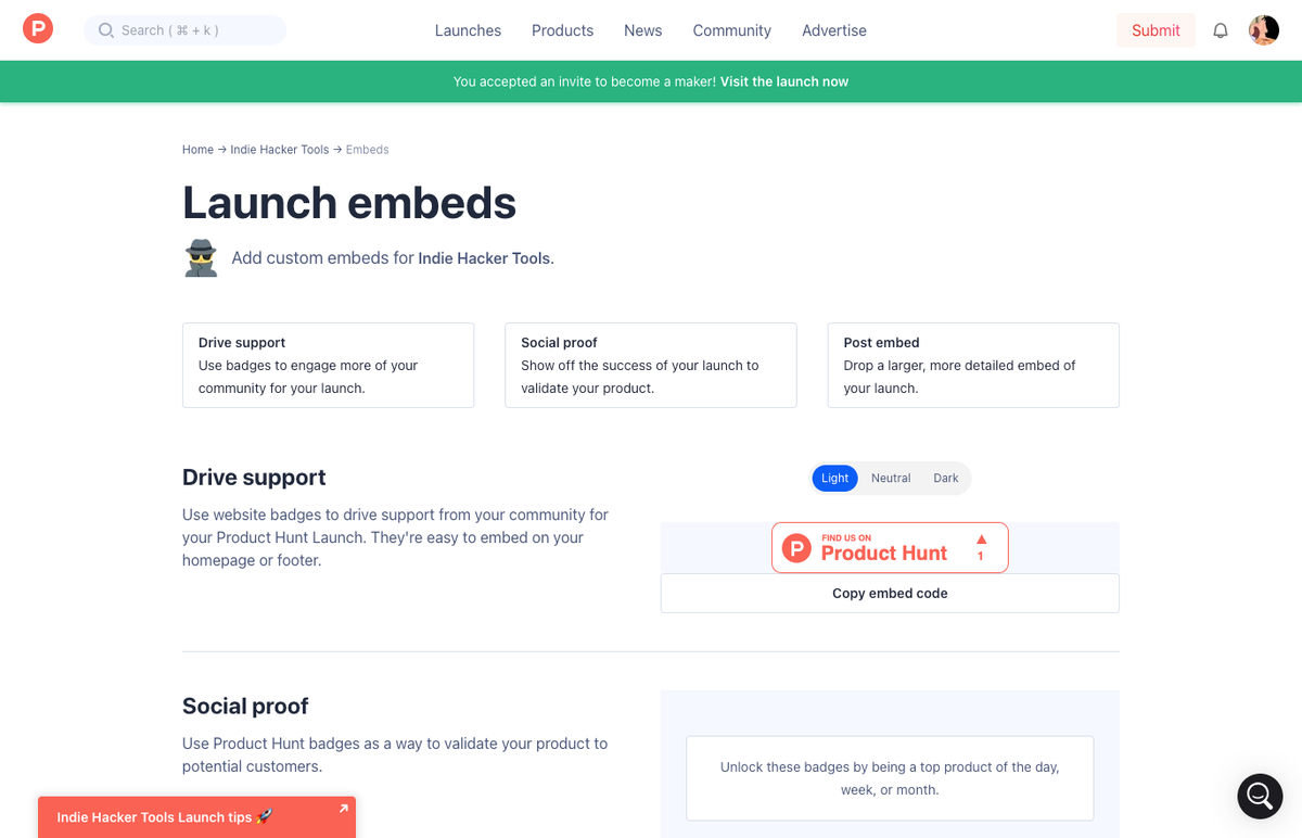 Product Hunt 拉票